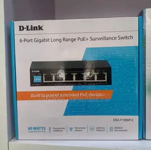 D-Link 6port Gigabit Long Range Poe+ Surveillance Switch