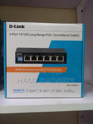 Dlink 6port 10/100 Long Range Poe+Surveillance Switch