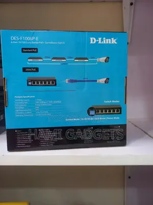 Dlink 6port 10/100 Long Range Poe+Surveillance Switch
