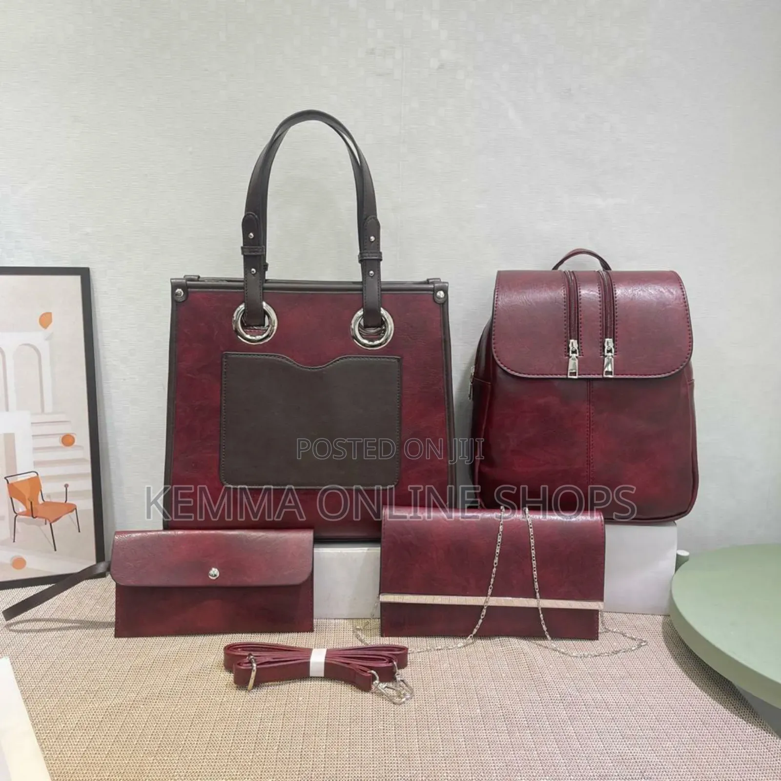 Leather Christian Hang Bag Set