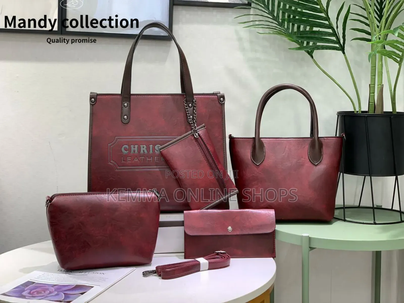 Leather Christian Hang Bag Set