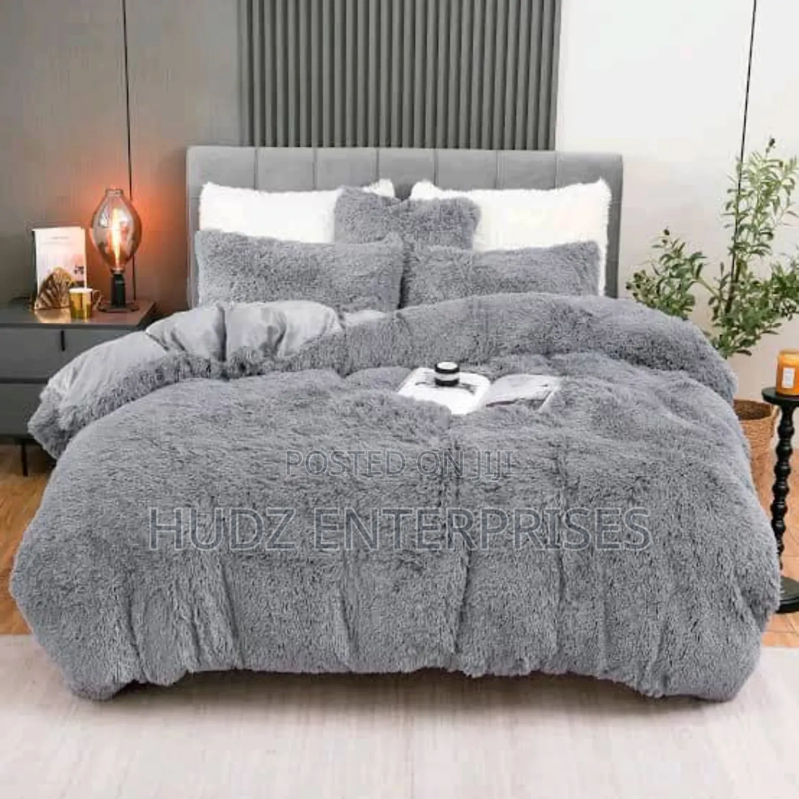 6pc Fluffy Duvet 6x6 Gray
