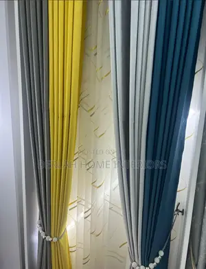 Mix and Match Curtains in Grey,Yellowand Blue