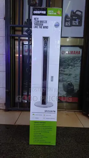 GEEPAS Digital Tower Fan With Remote