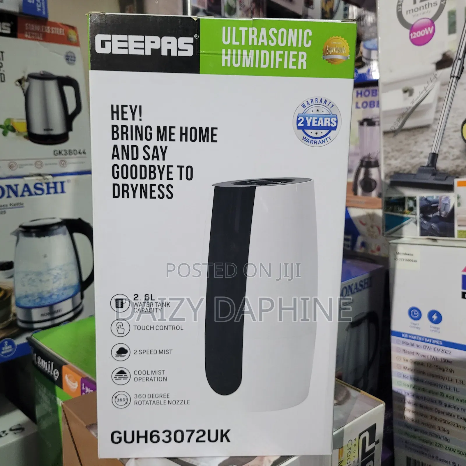 Geepas Ultrasonic Humidifier/2.6l Humidifier and Diffuser