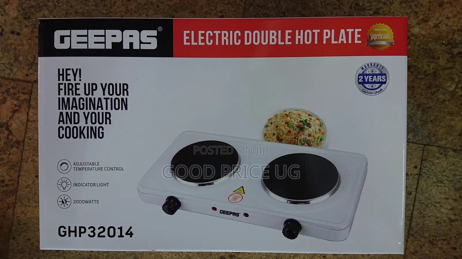 Geepas Electric Double Solid Hotplate