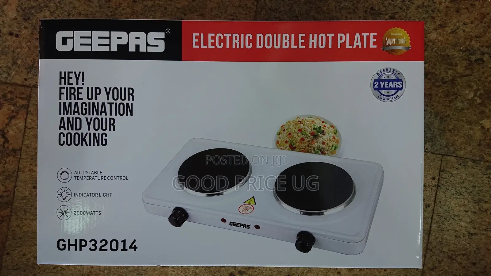 Geepas Electric Double Solid Hotplate