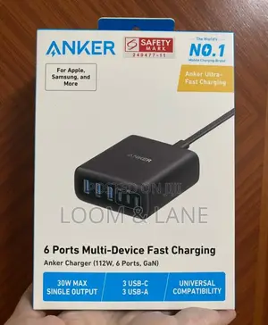 Anker 6 Ports Multi-Device Fast Charging Gan 112W