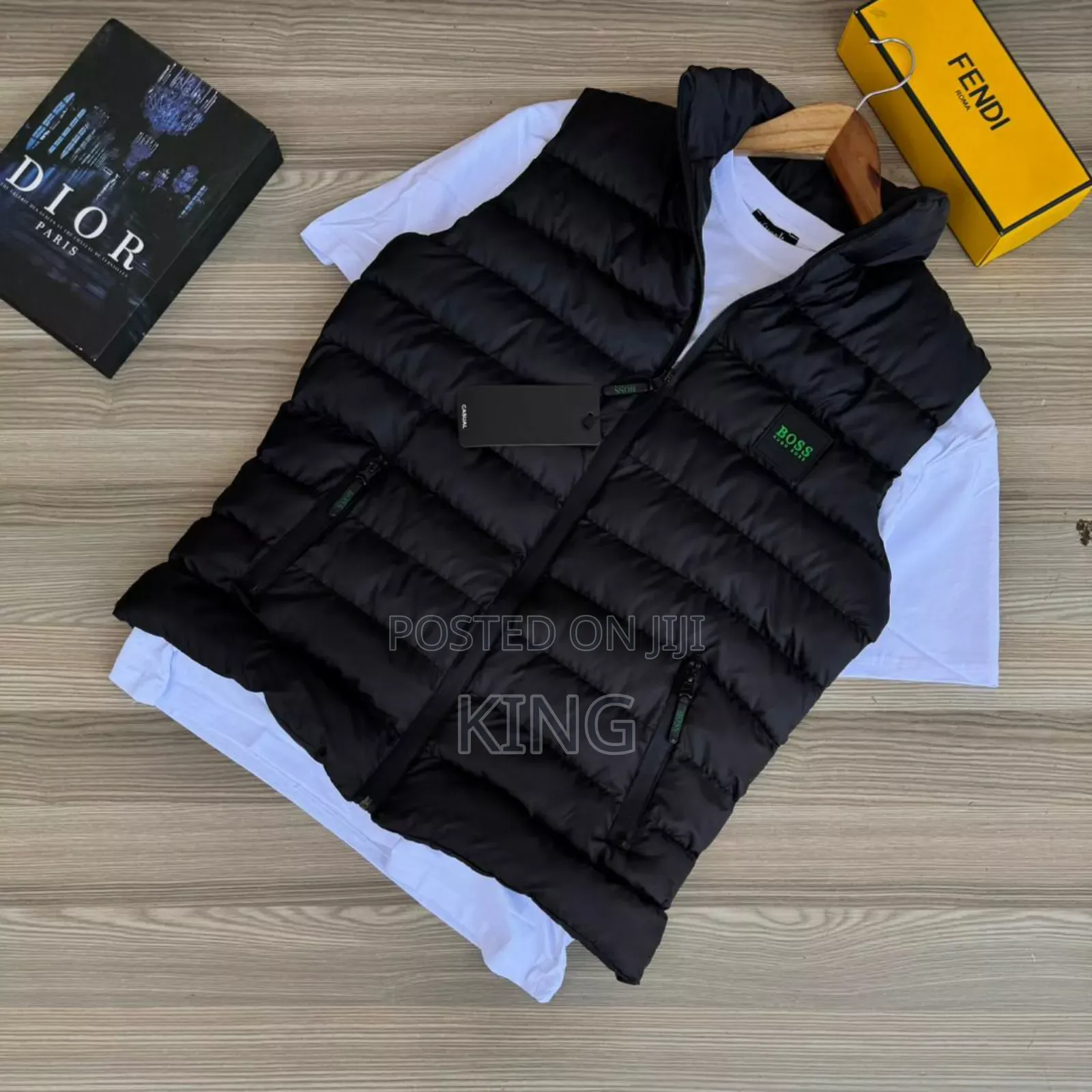 Black Boss Jacket. Down Vest