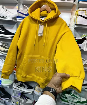 Yellow Hoodie. Plain Colour Jumper