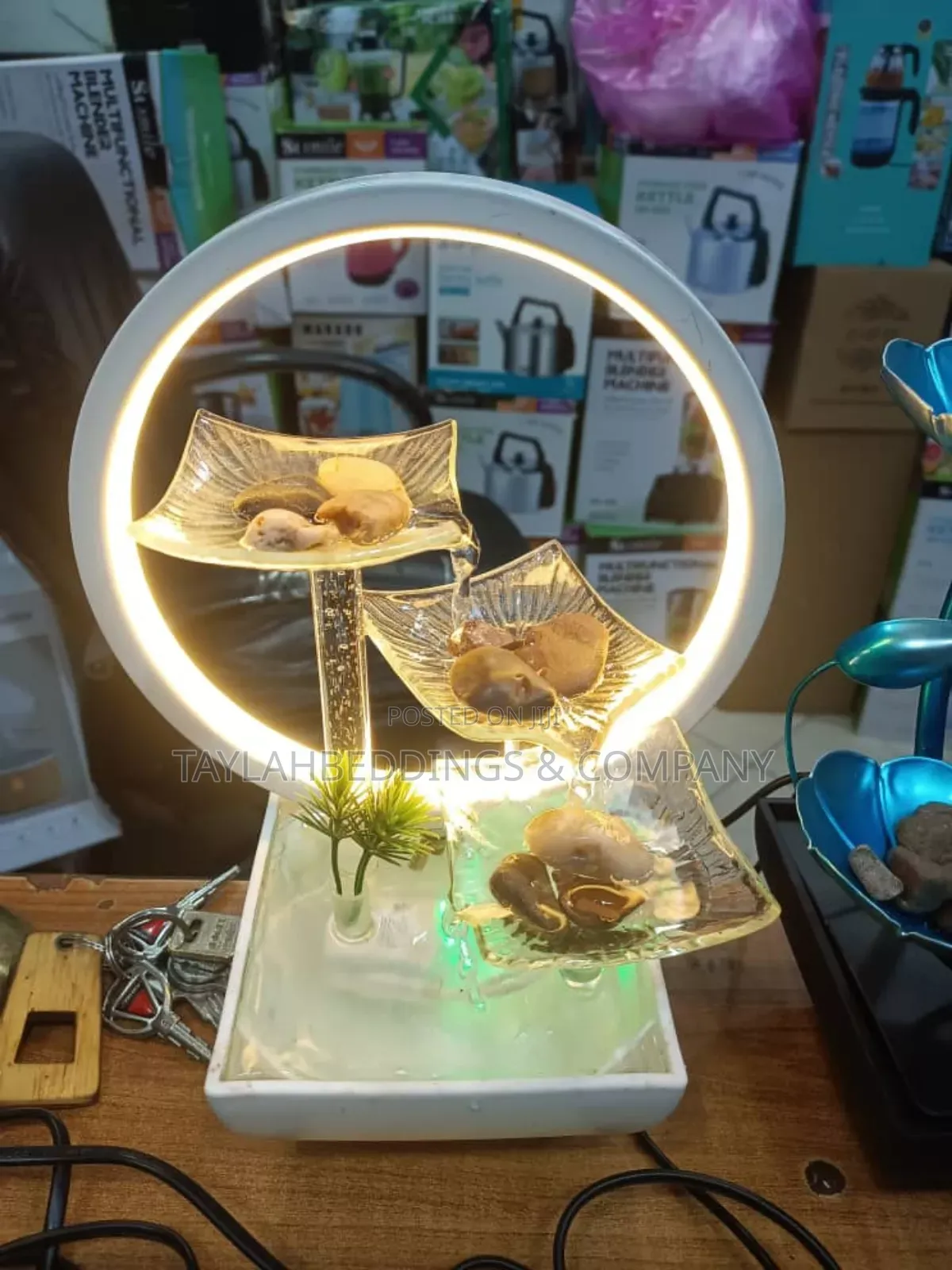 Fountain Lotus Leaf Desktop With LED Lights Lucky Tap Water