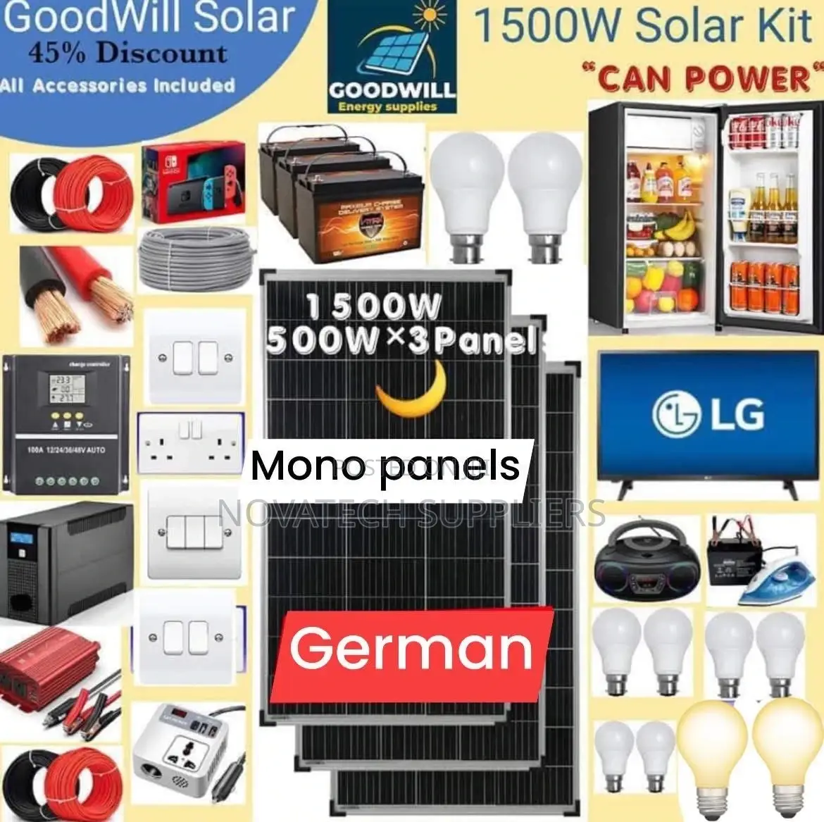 1500W Solar System Full Kit / German Technology