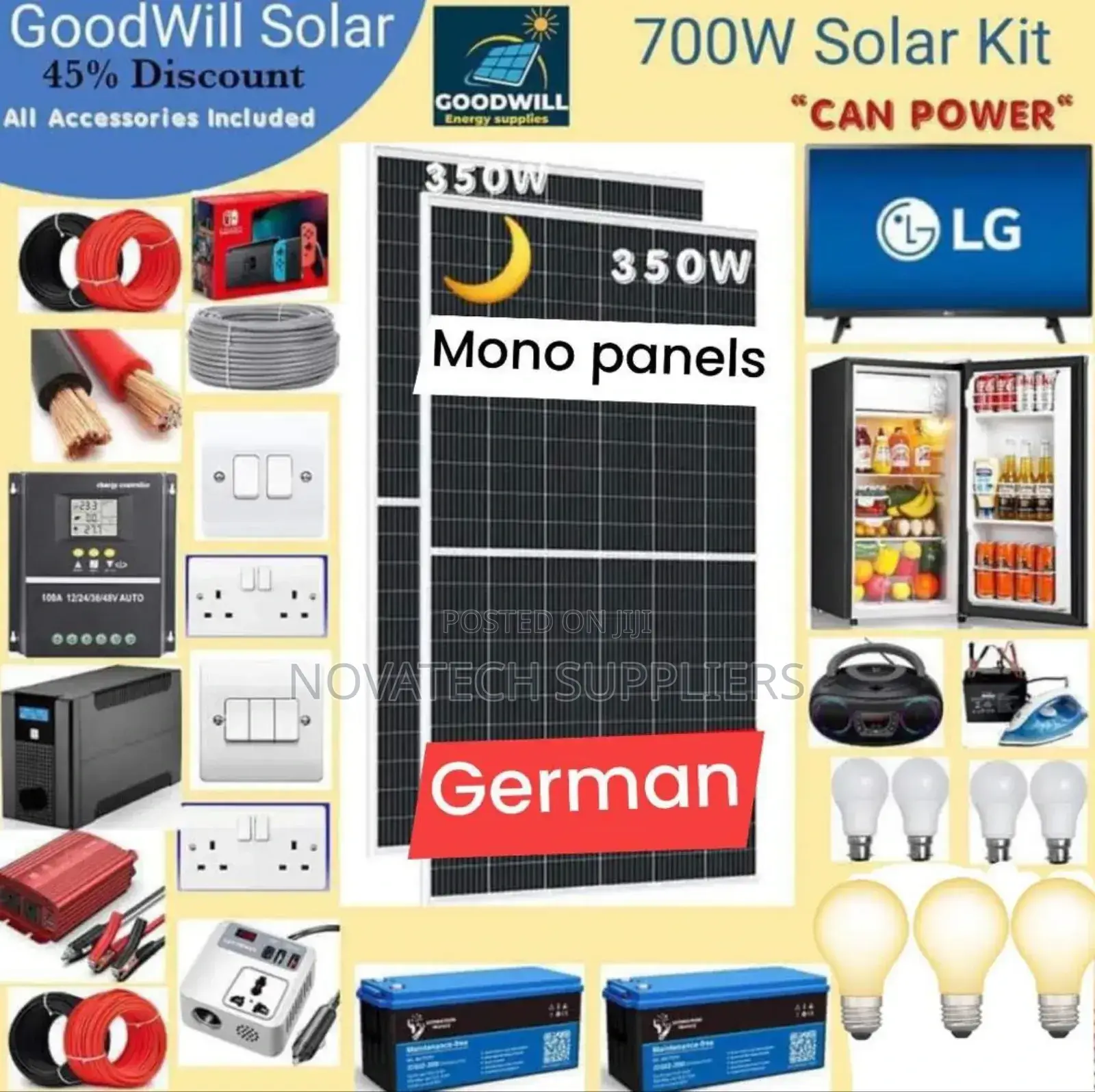 700W Complete Solar System Kit /German Solar