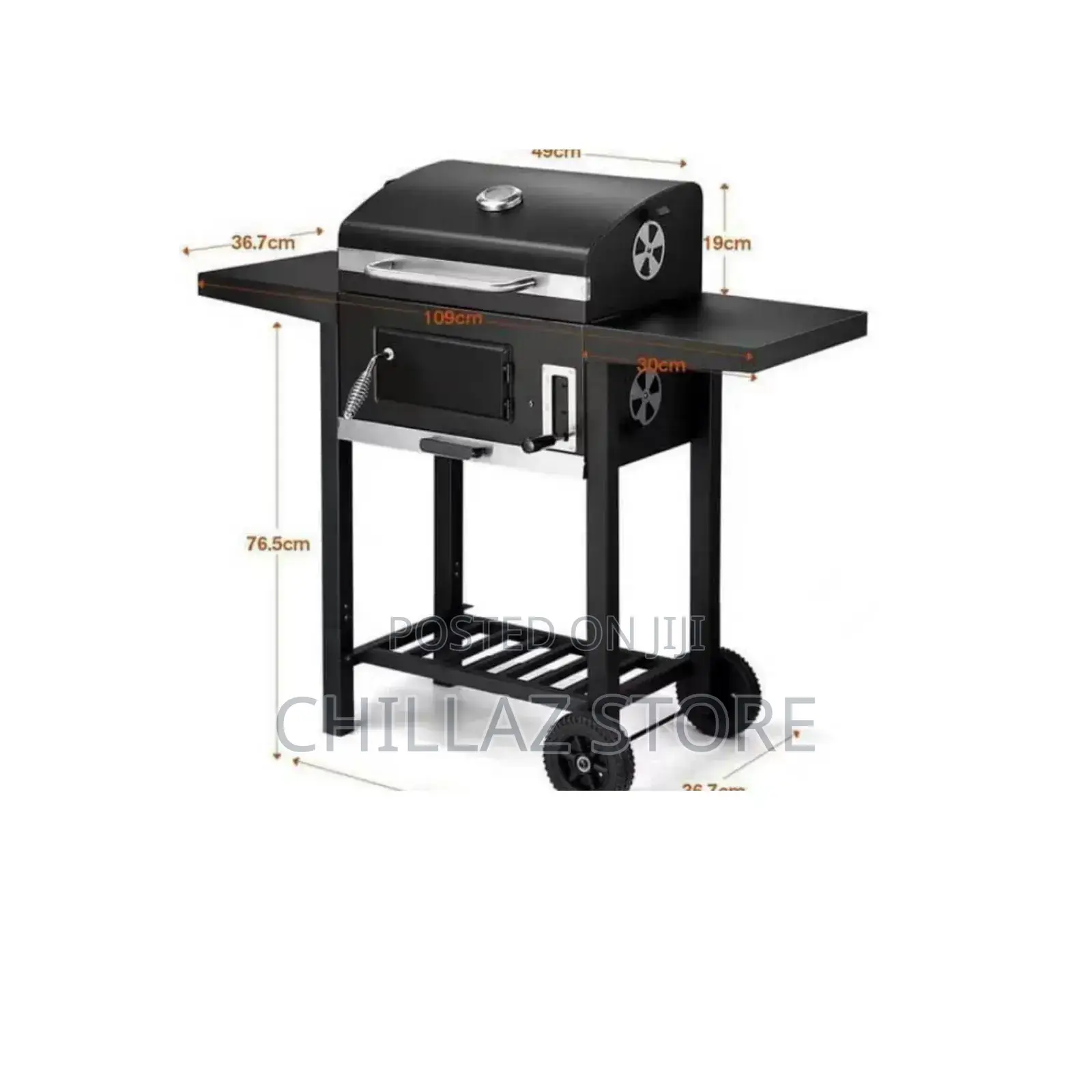 Large Charcoal BBQ Grill With Troy.