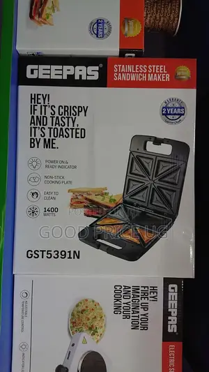 GEEPAS Stainless Steel Sandwich Maker
