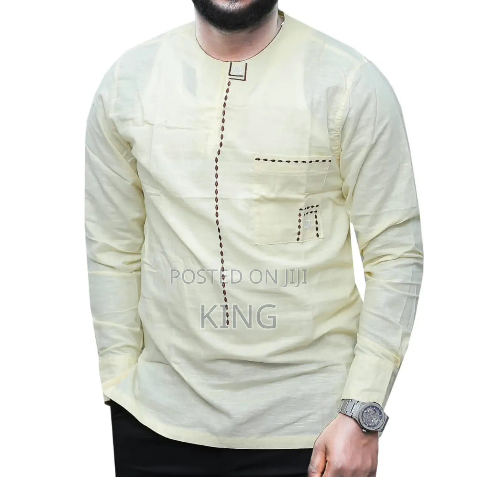 Kitengi Executive African Wear Shirt. Long Sleeve. Linen