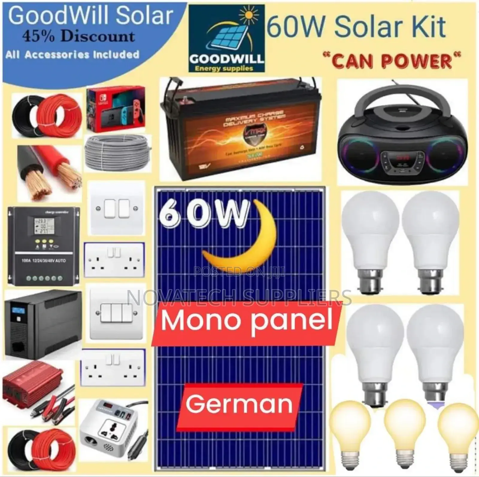 60W Complete Solar System