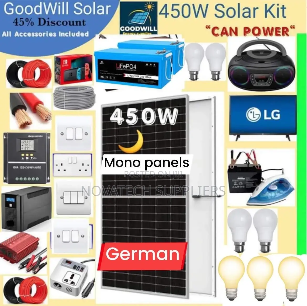 450W Solar Energy System Full Kit / Sunshine Solar