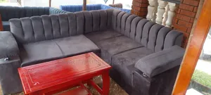 Coffee Brown L Shaped Couch in 5 Sitters