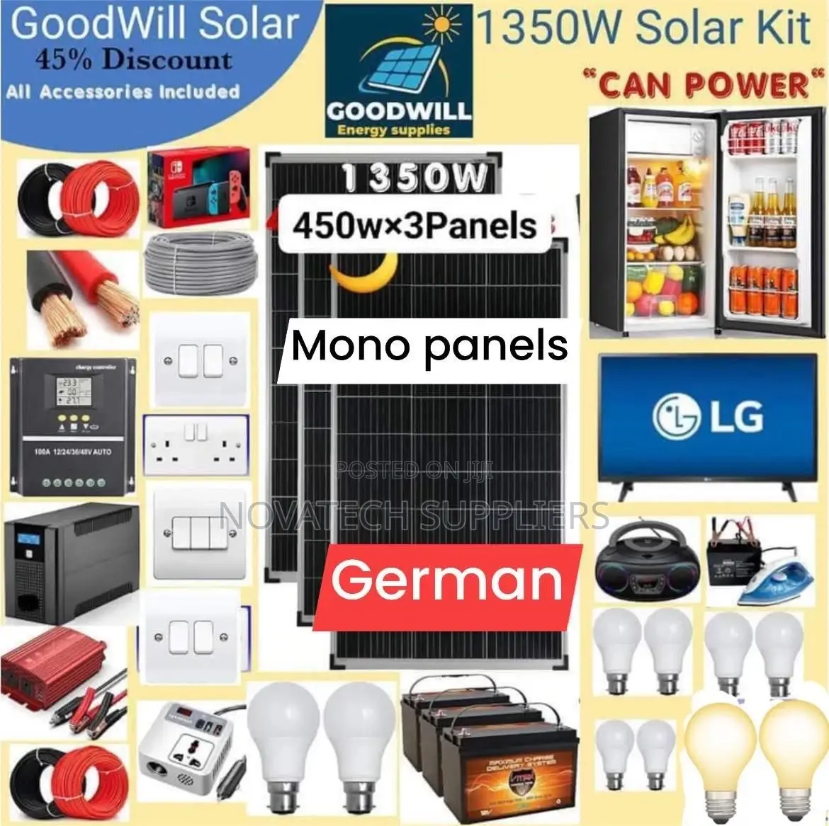 1350W Solar Energy System Full Kit / German Technology