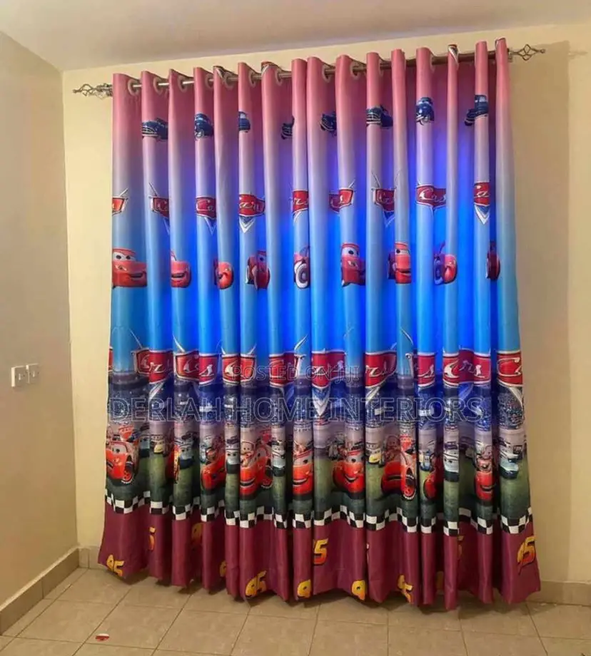 Kids Curtains for Boys Room in Blue