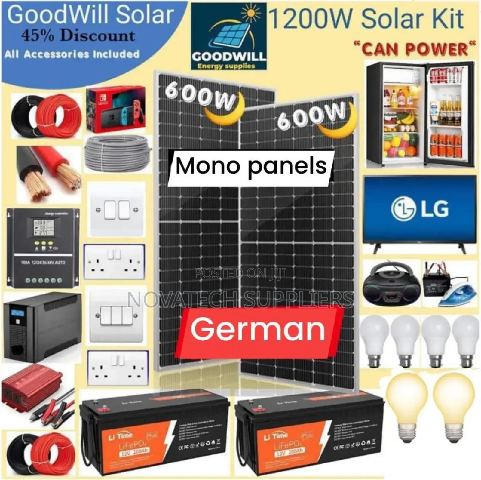 1200W Solar System Full Kit / Original Solar.