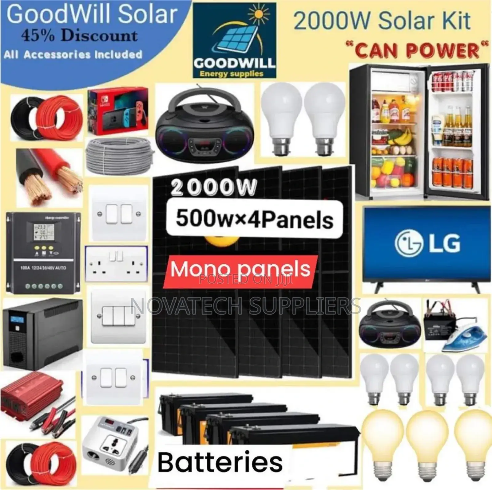 2000W Solar System Full Kit/ Original Solar