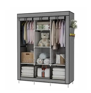 3 Column Cloth Frame Wardrobe , Not Assembled.
