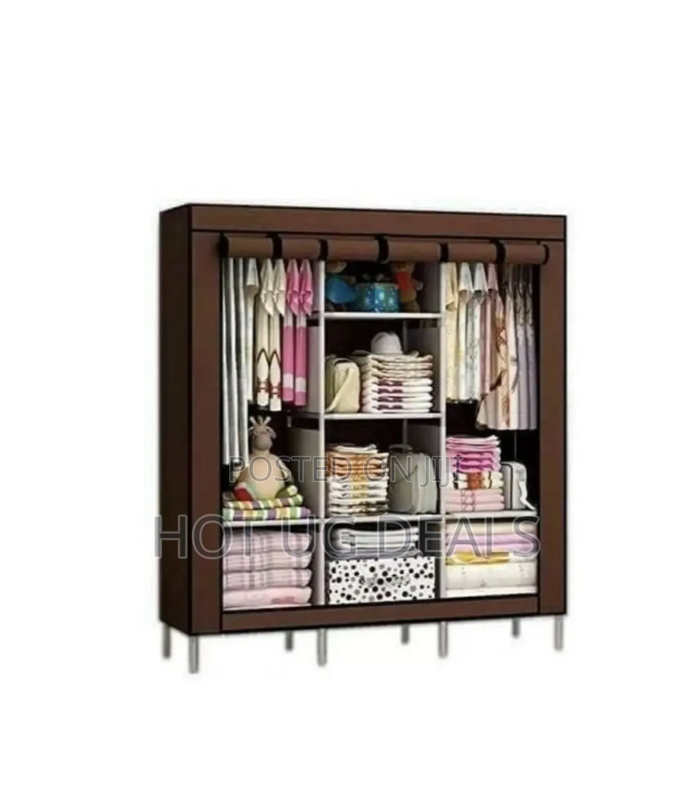 3 Column Cloth Frame Wardrobe , Not Assembled.