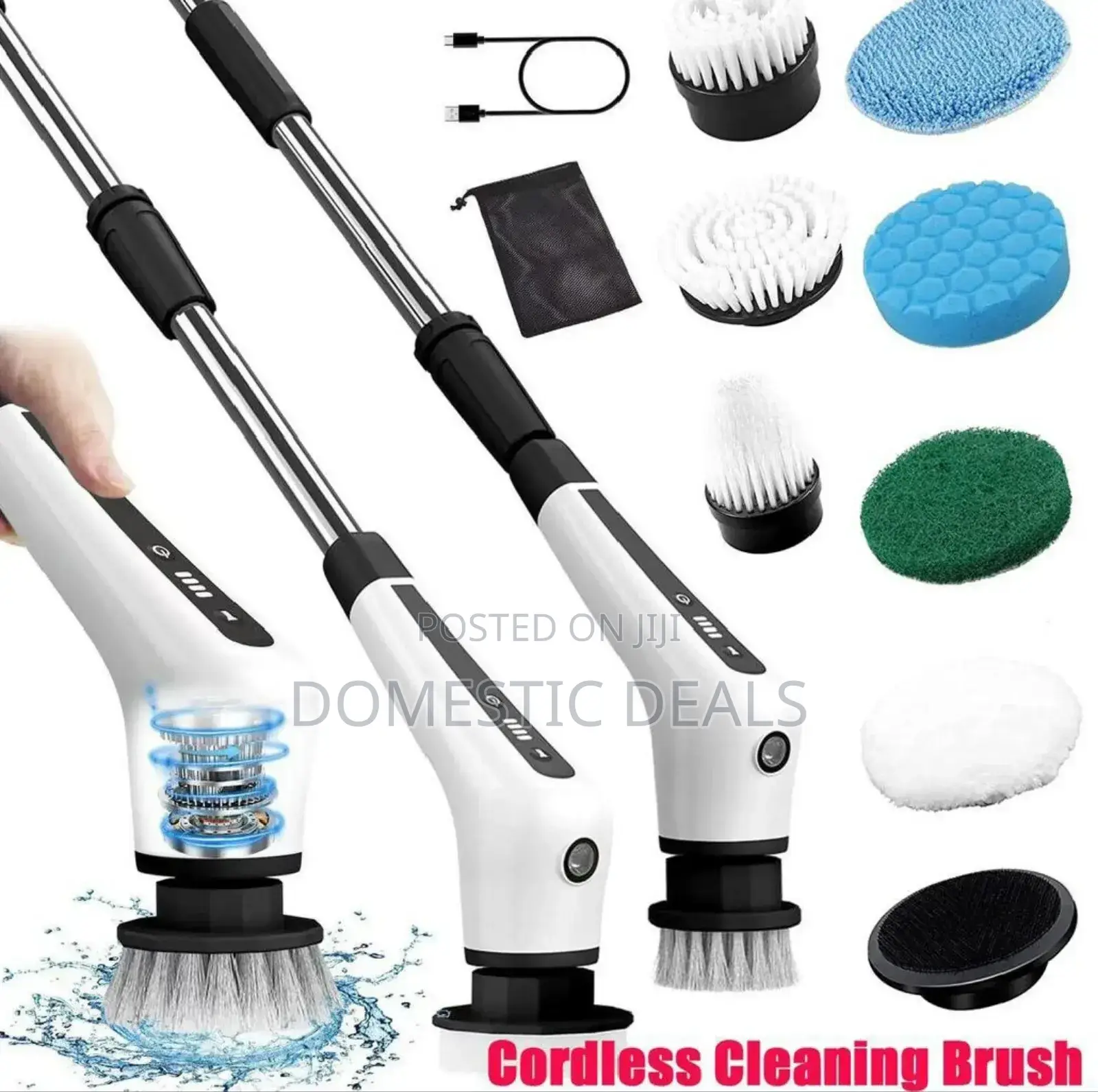 Cordless Spin Scrubber With Adjustable Handle