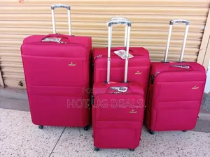 4pcs Gemulin Strong Fabric Cloth Travel Suitcases - Maroon