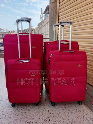 4pcs Gemulin Strong Fabric Cloth Travel Suitcases - Maroon