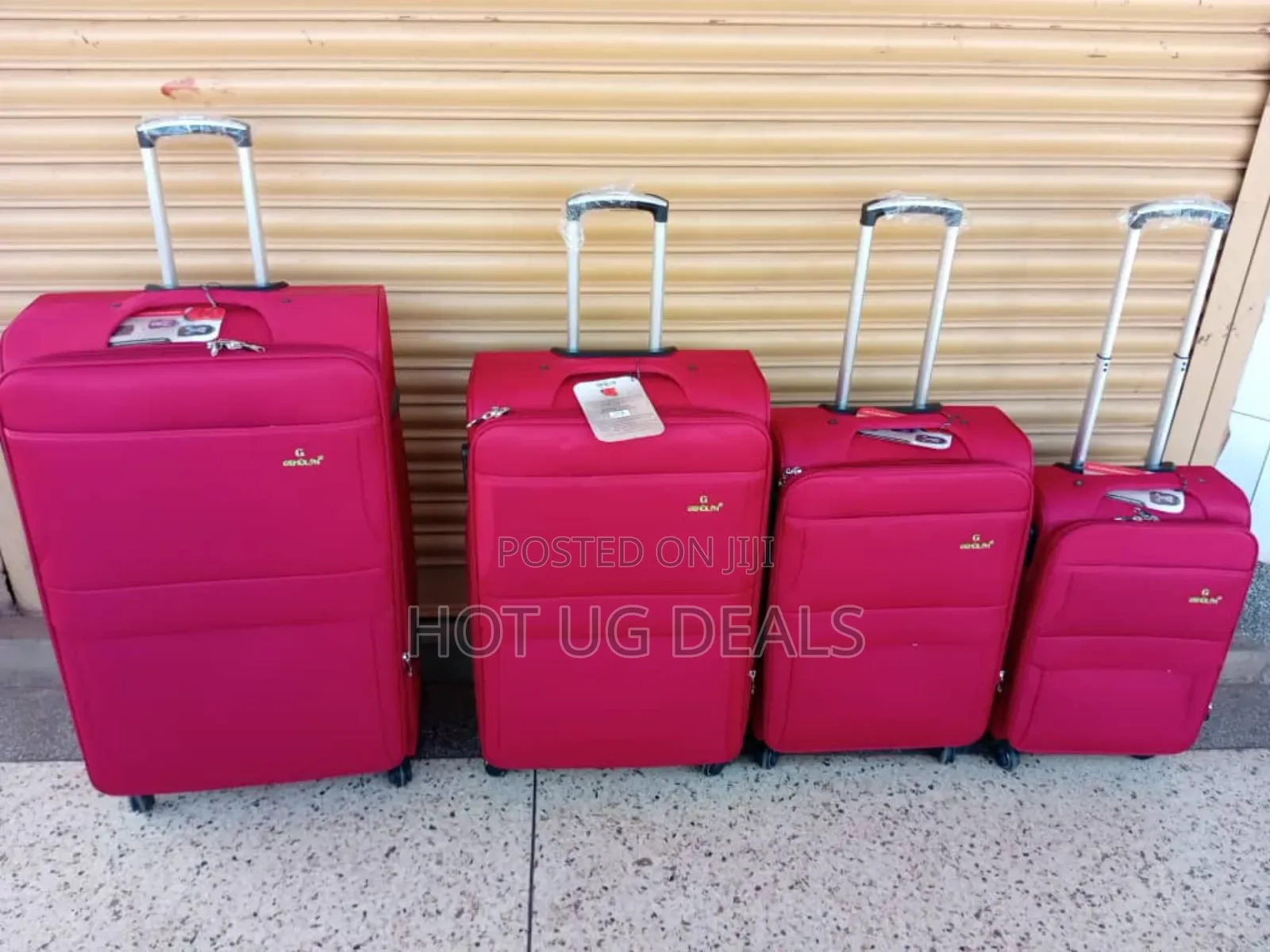 4pcs Gemulin Strong Fabric Cloth Travel Suitcases - Maroon