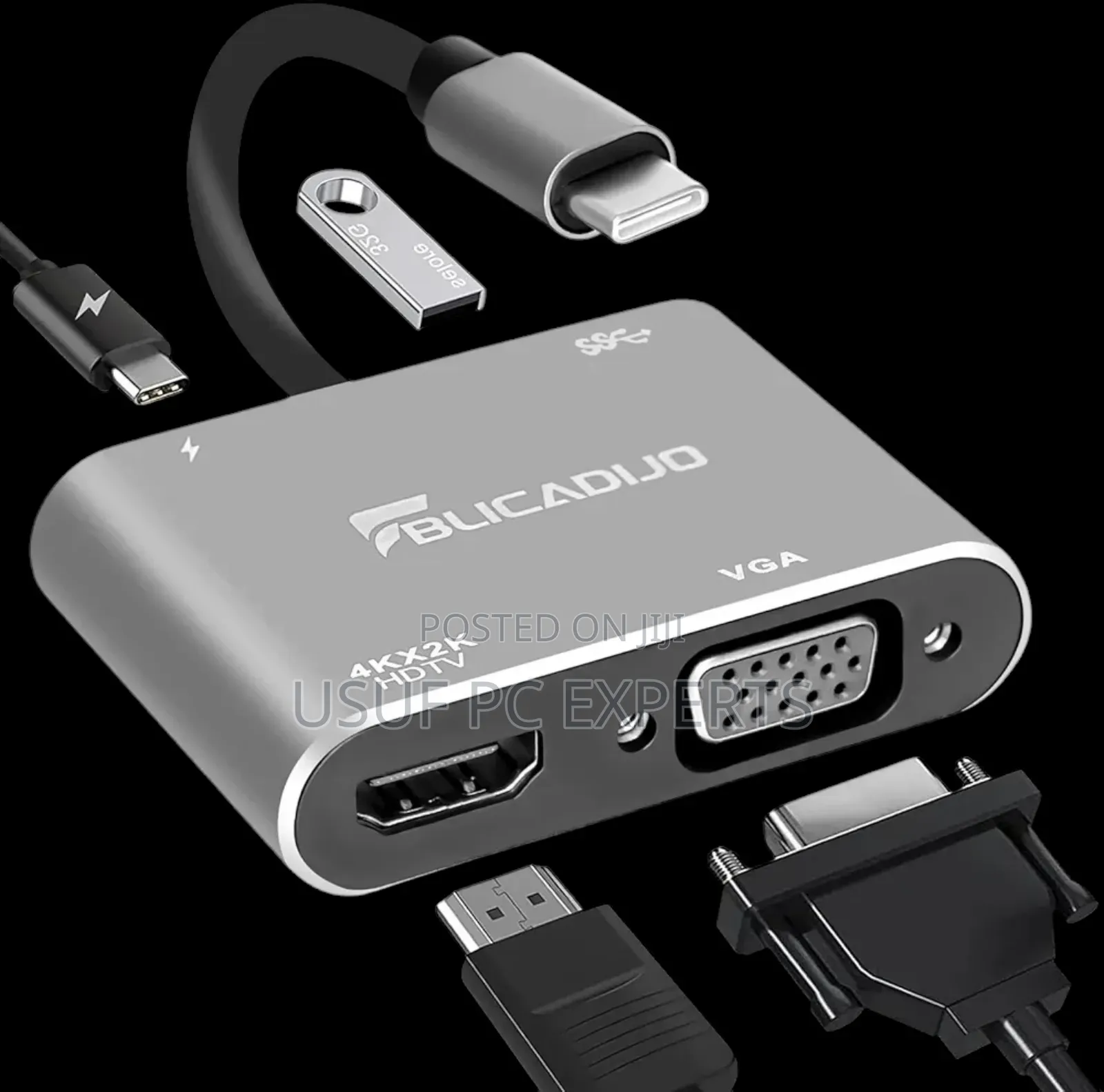 Usb-C Hub 4 in 1 Usb C Vga Hdmi Adaptor