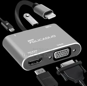 Usb-C Hub 4 in 1 Usb C Vga Hdmi Adaptor
