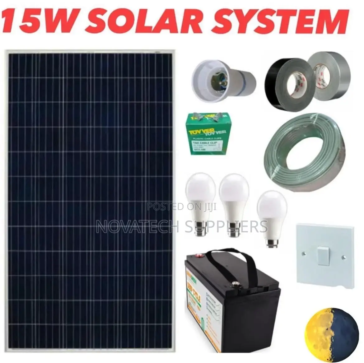 15W Solar System Full Kit / Euroflex