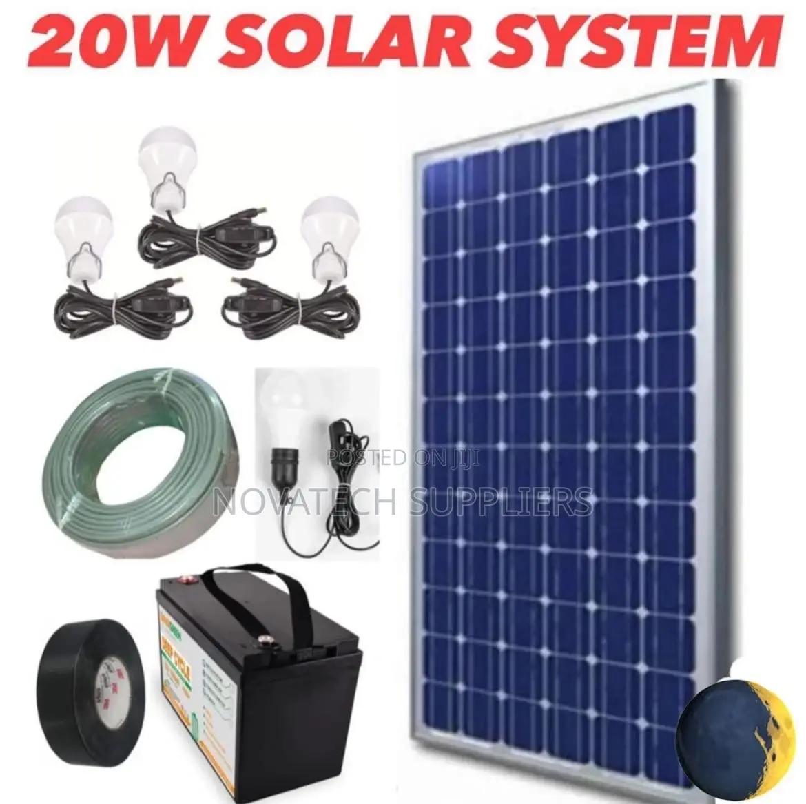 20W Solar System Full Kit/ Lighting and Charging