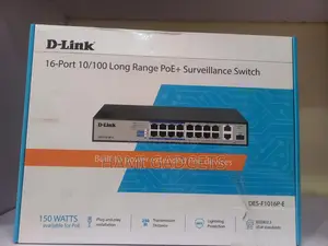 Dlink 16port 10/100 Long-Range Poe + Surveillance Switch