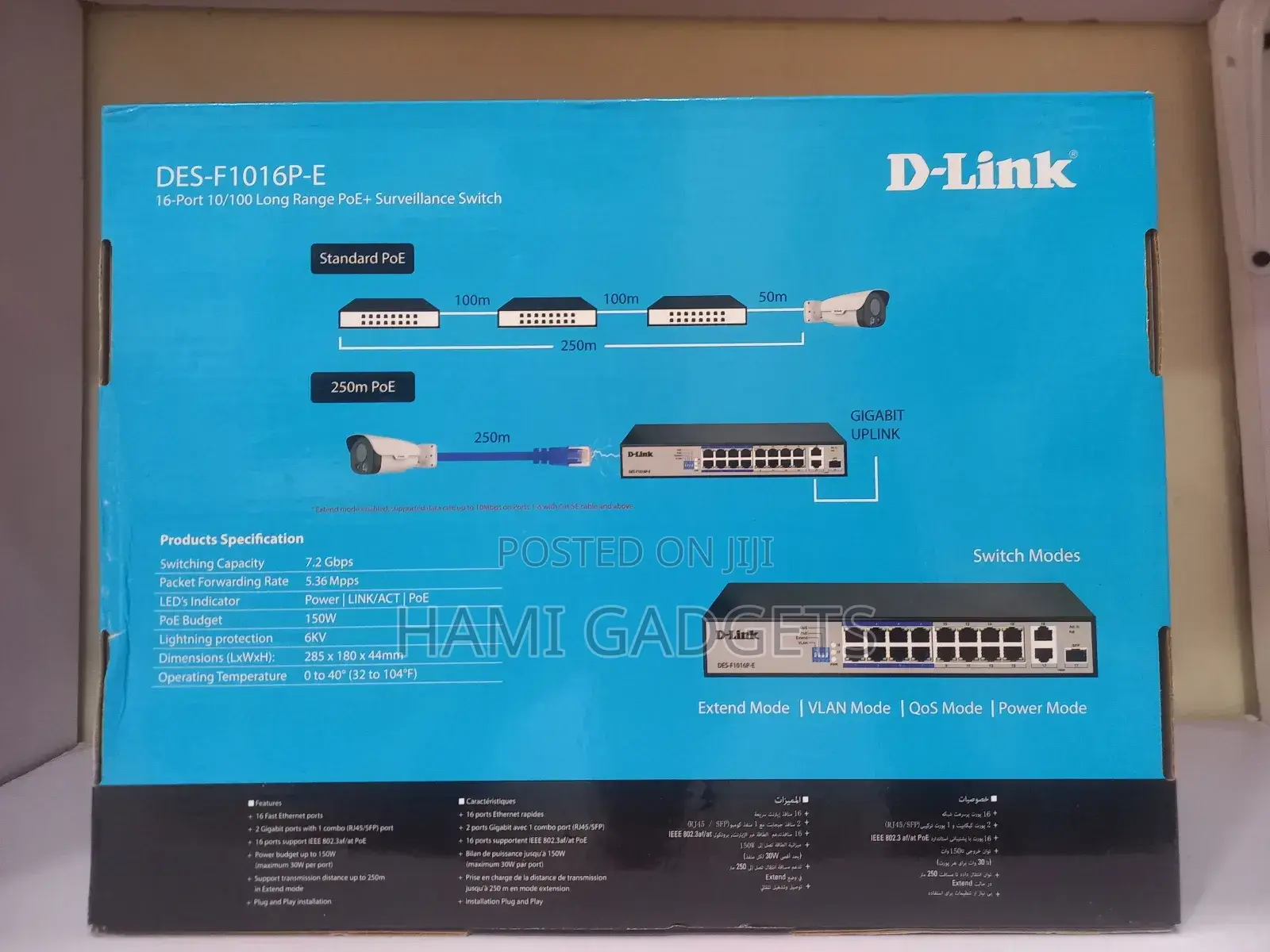 Dlink 16port 10/100 Long-Range Poe + Surveillance Switch