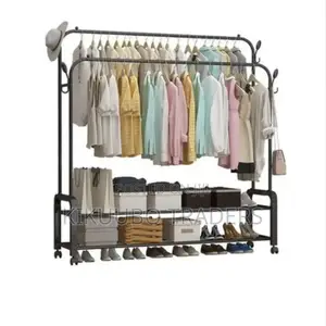 Double Pole Multifunctional Clothes / Shoes Rack