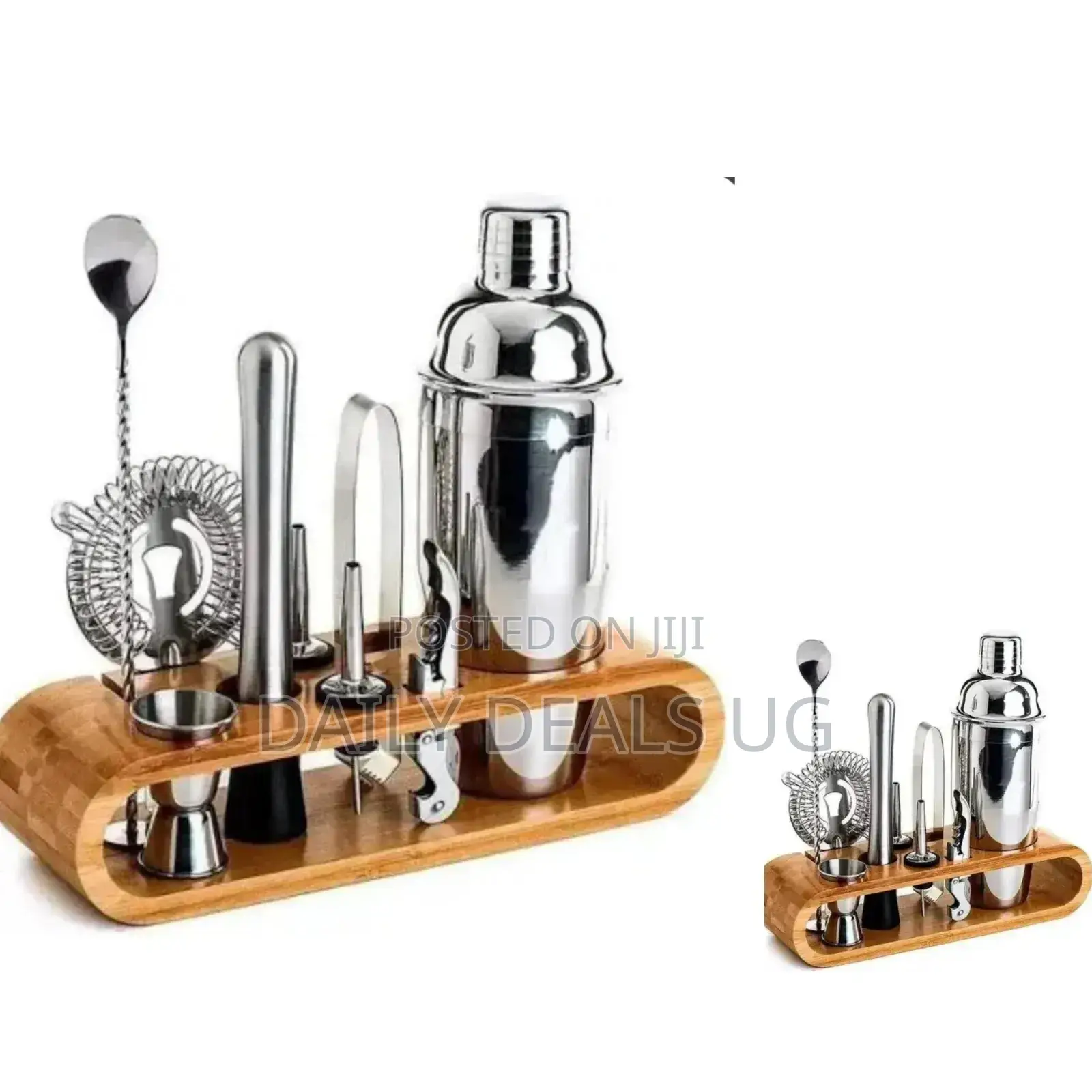 Wooden Base Cocktail Shaker Bottle