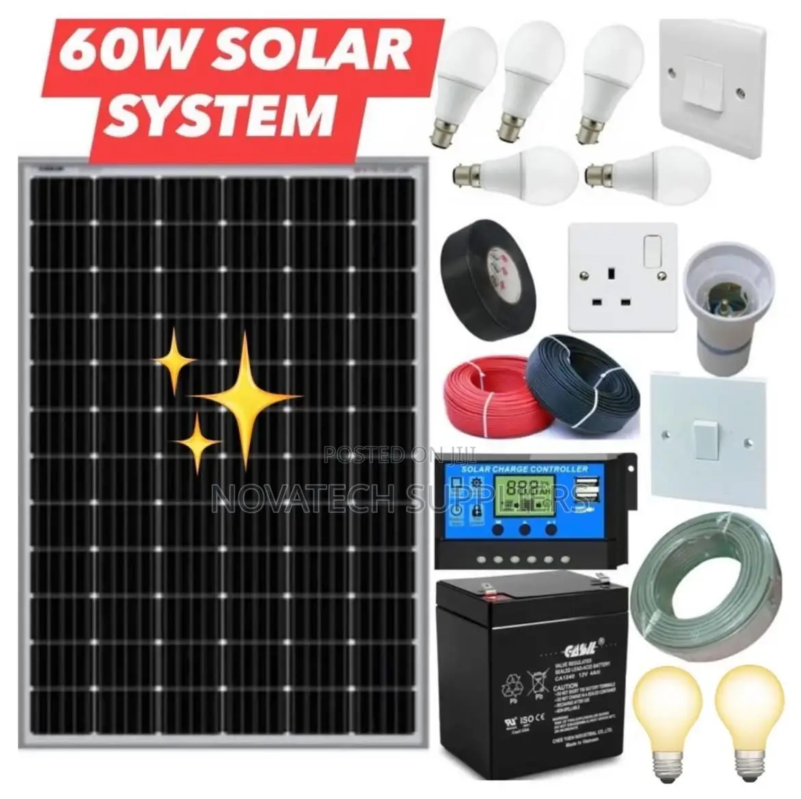 60W Solar System Full Kit Benk