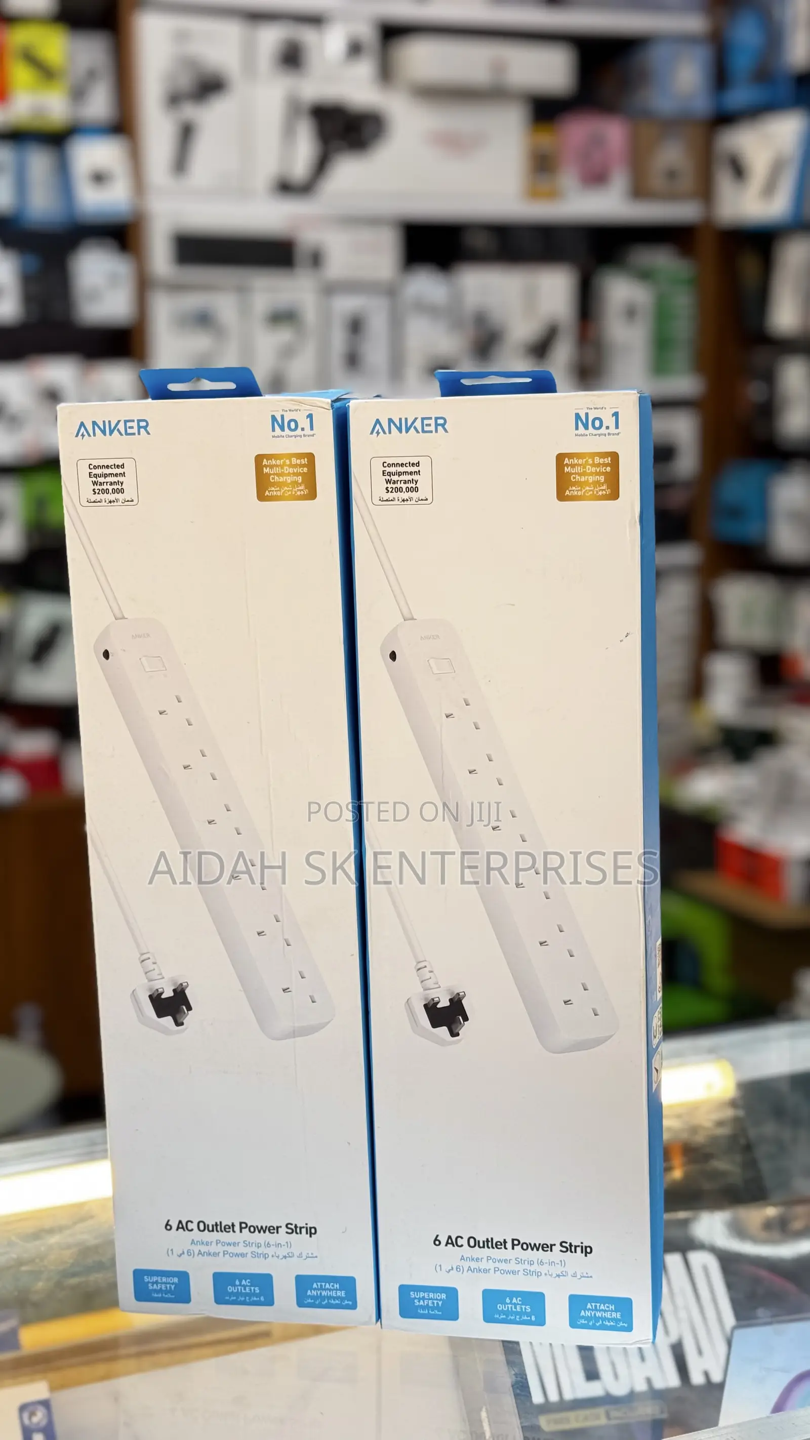 Anker Powerstrip 6ac Extension 2990W, 6 Power Sockets