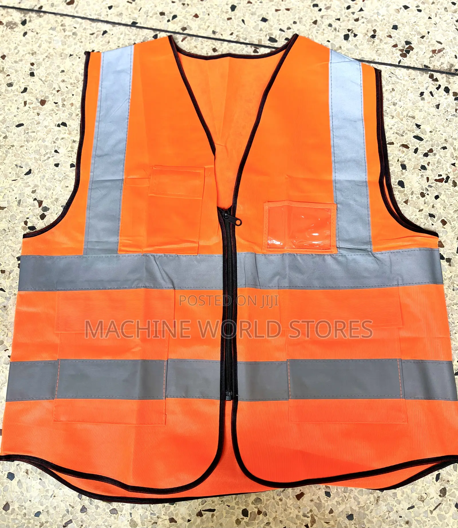 Orange Reflective Vest With Zip