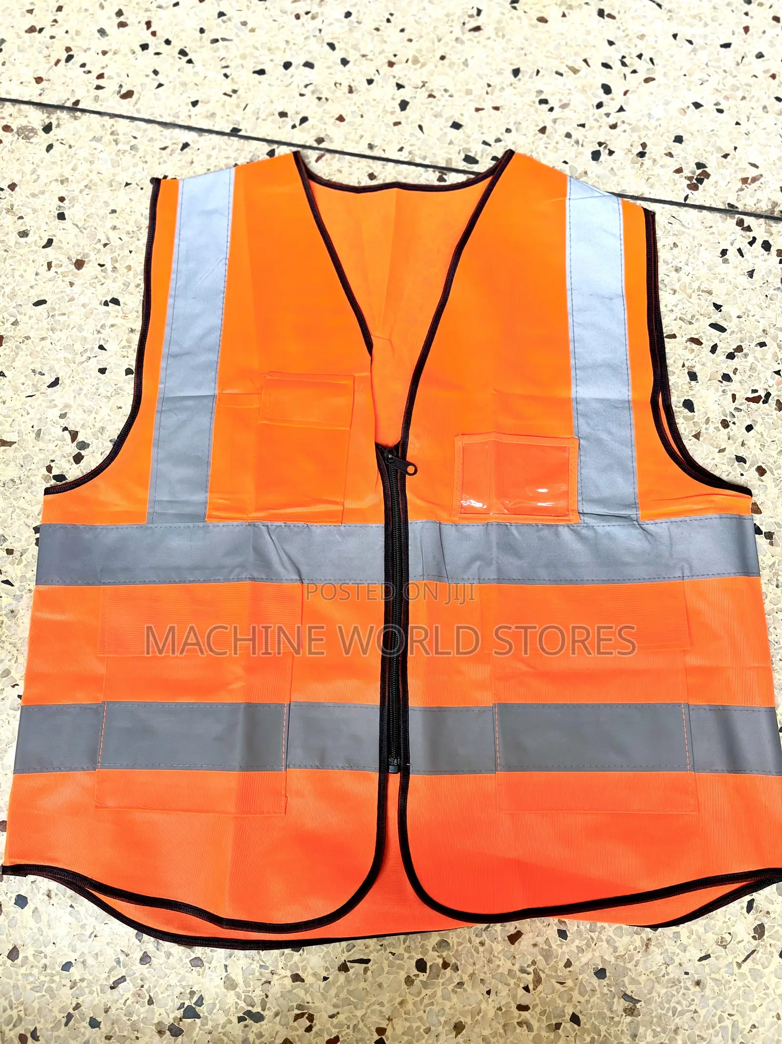 Orange Reflective Vest With Zip