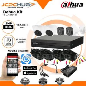 4 Channel 2mp Dahua CCTV Camera Full Kit Latin