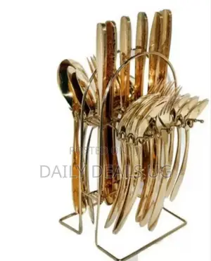 Gold Forks and Spoon Holder