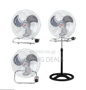 3 In 1 18 Inch Stand Fan - Silver Black