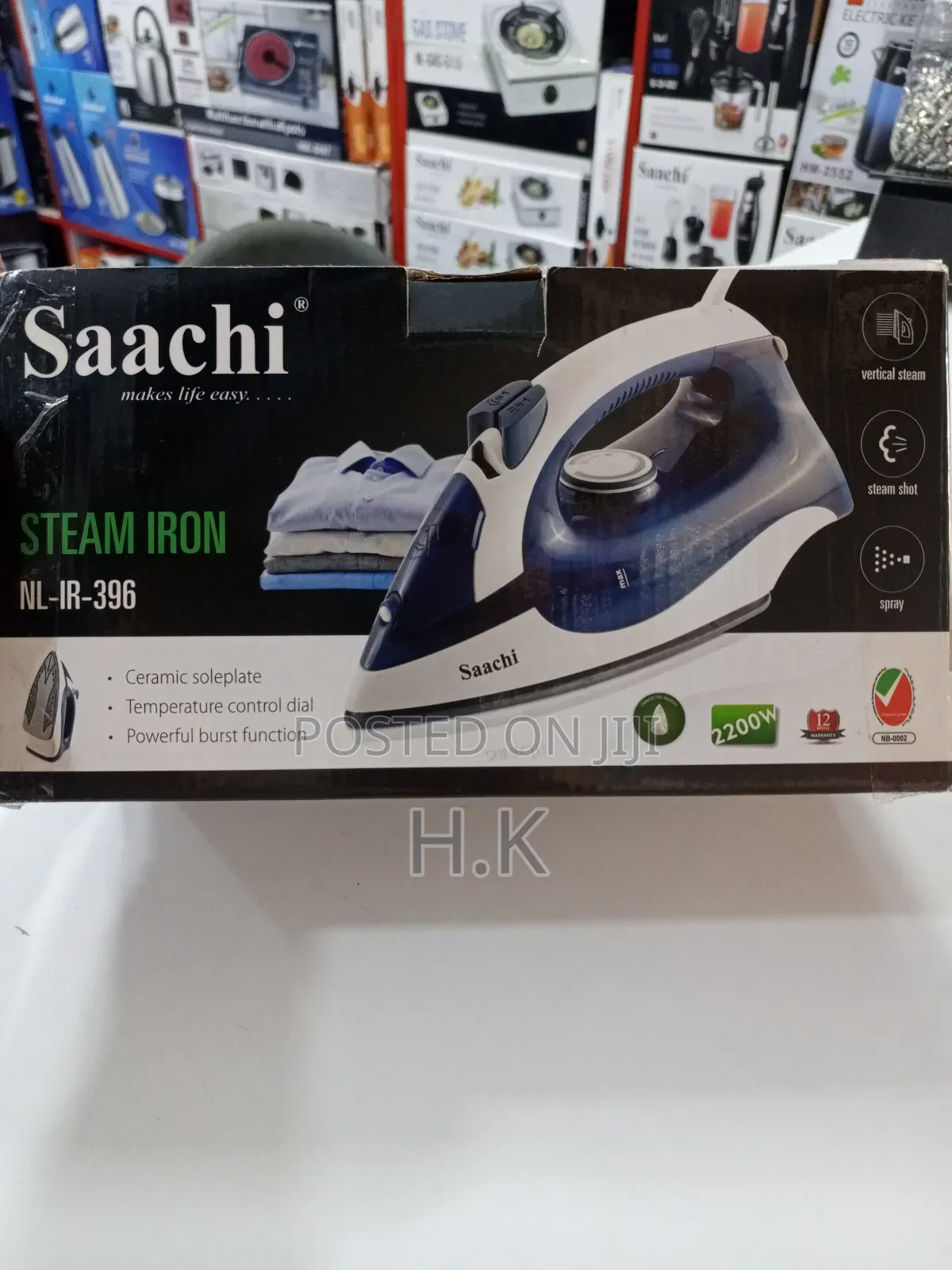 Saachi Steam Iron, Model NL-IR-396.