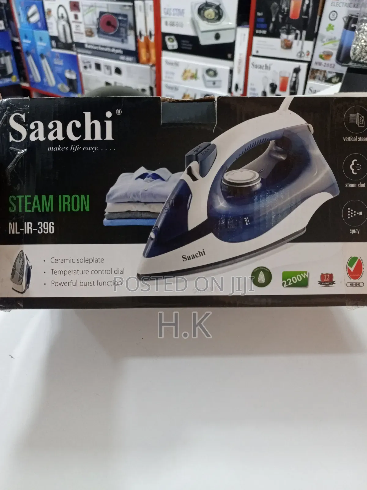 Saachi Steam Iron, Model NL-IR-396.